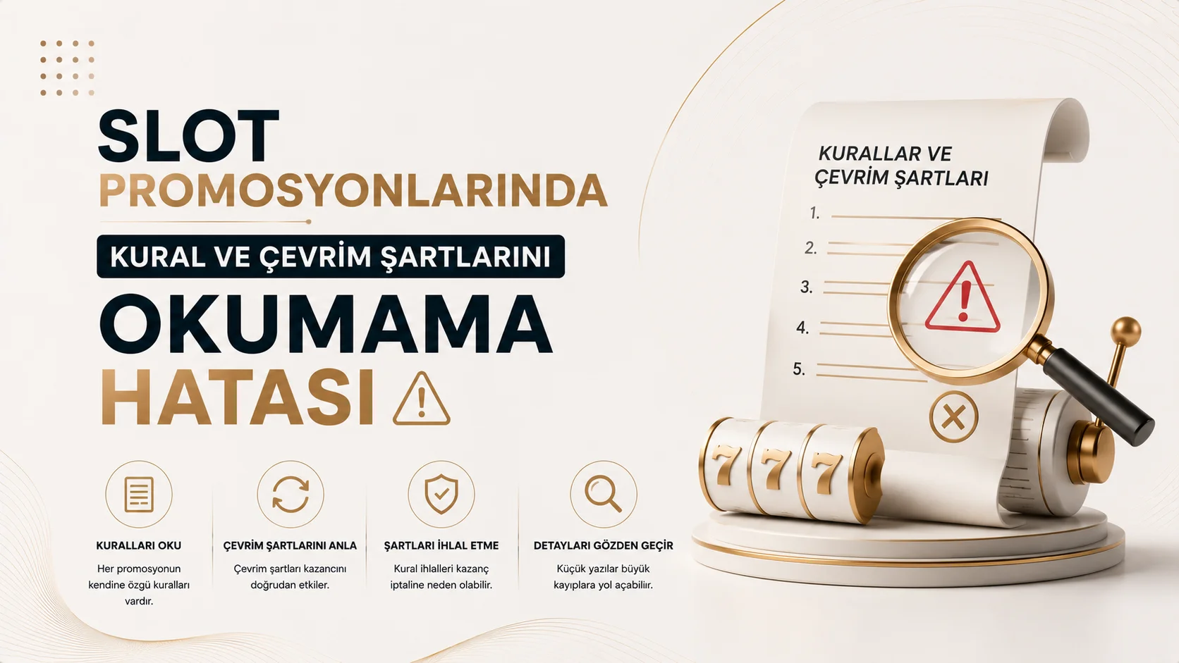 Slot Promosyonlarında Kural ve Çevrim Şartlarını Okumama Hatası